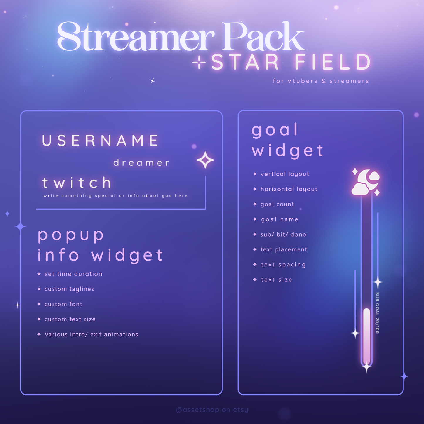 Star Field Stream Pack - Twitch Overlay