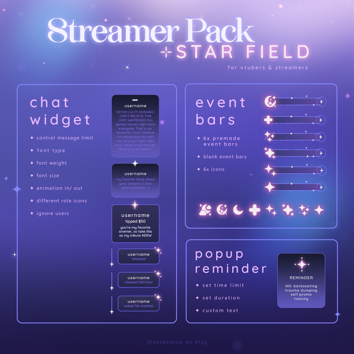 Star Field Stream Pack - Twitch Overlay