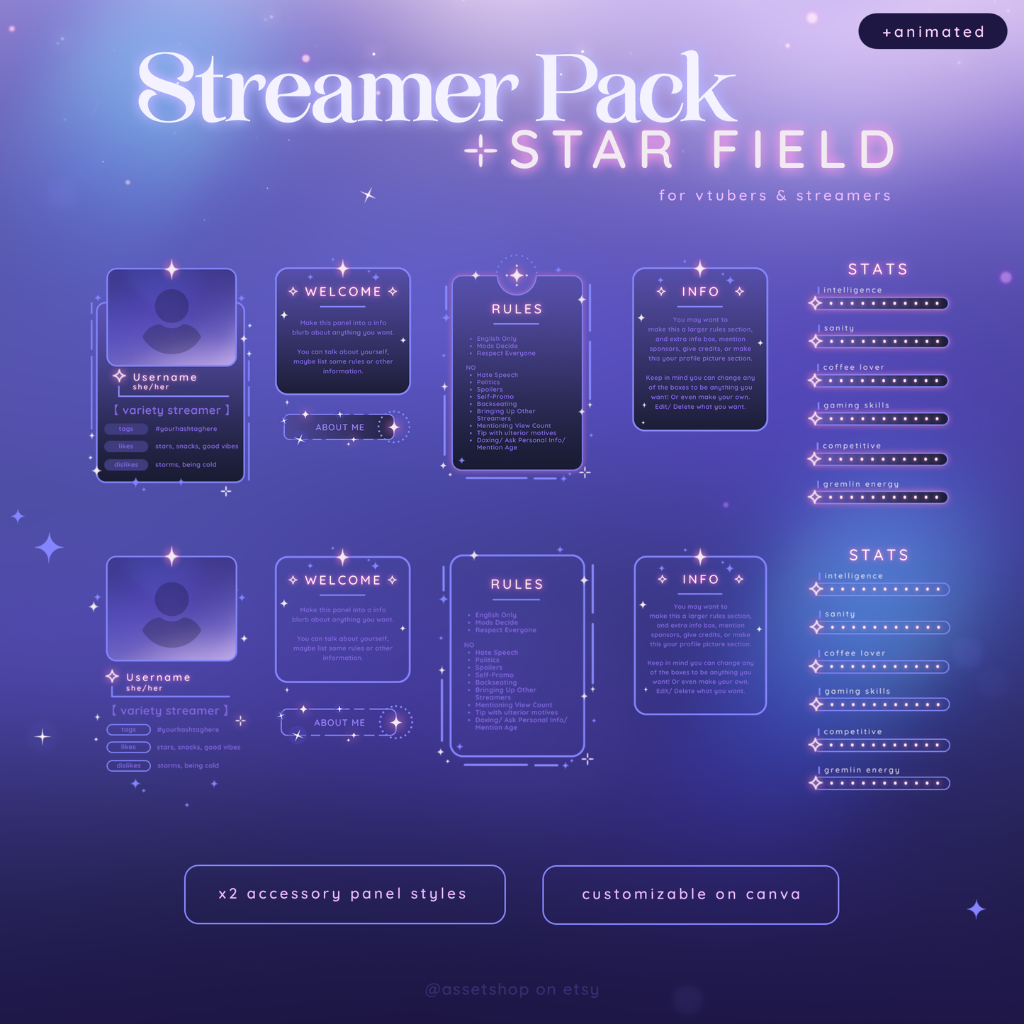 Star Field Stream Pack - Twitch Overlay