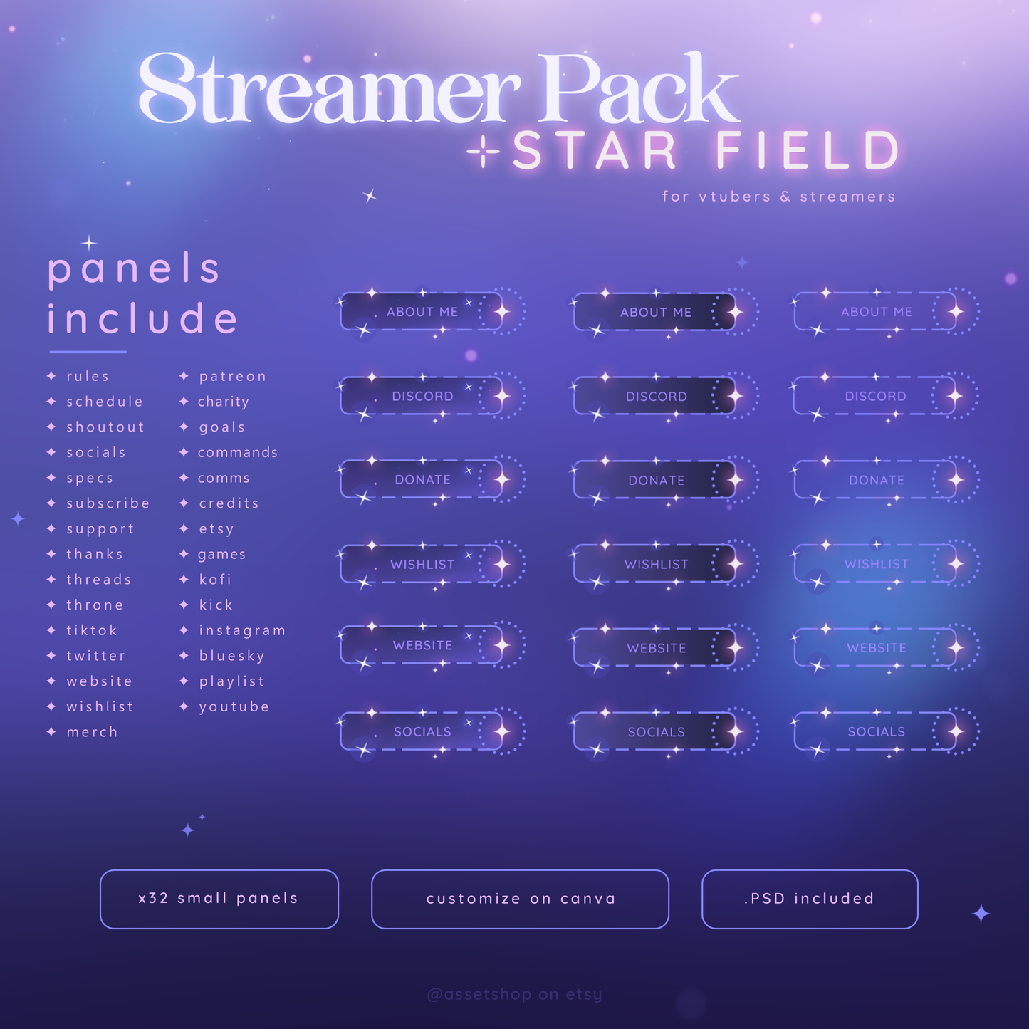 Star Field Stream Pack - Twitch Overlay