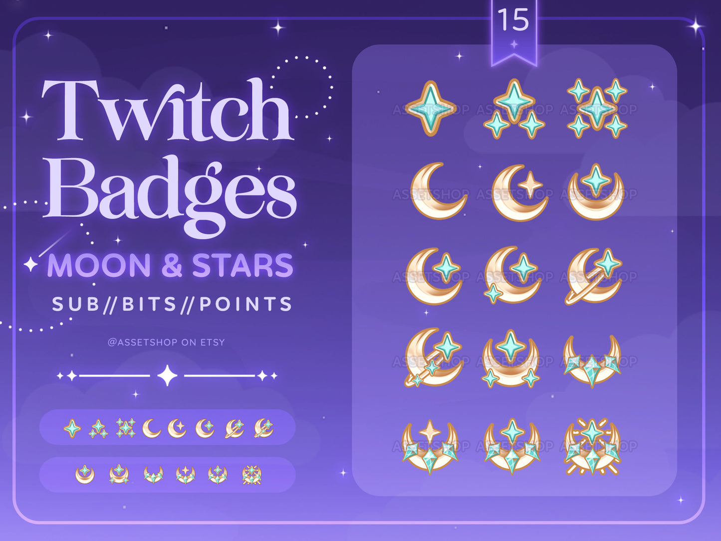 Moon & Stars - Twitch Sub Badges