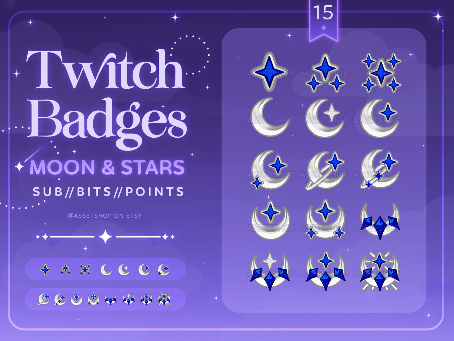 Moon & Stars - Twitch Sub Badges
