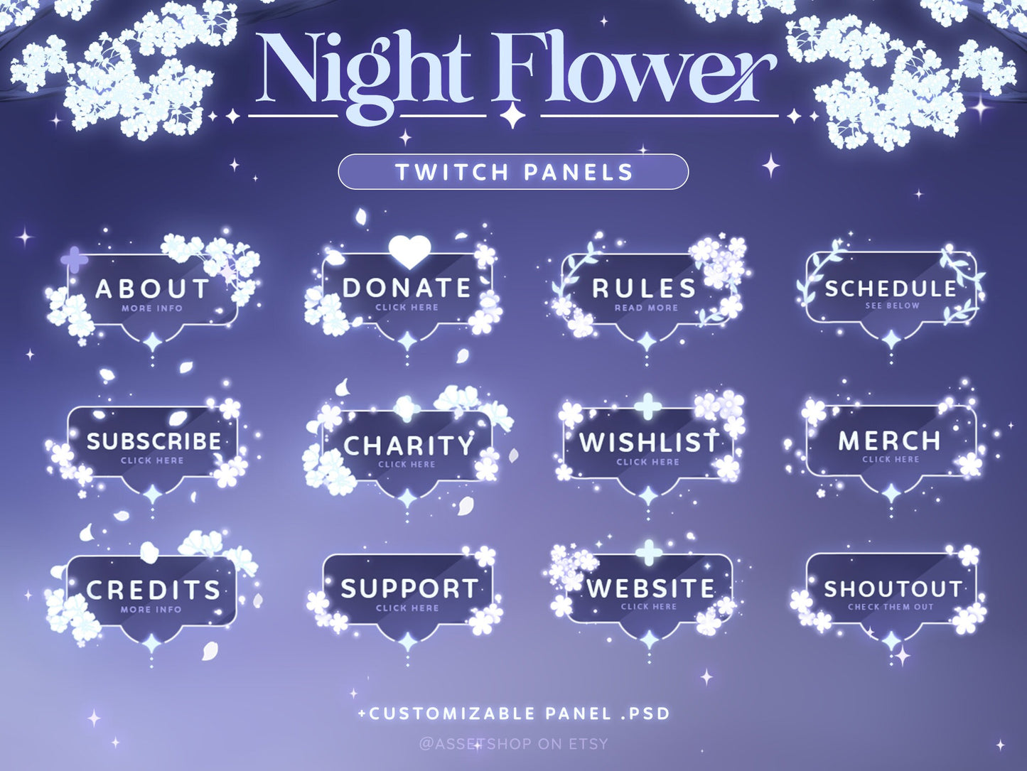 Night Flower - Twitch Panels