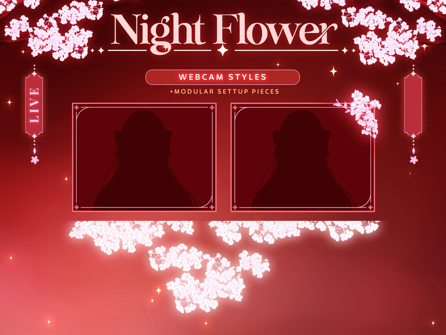Red Night Flower Overlay Set