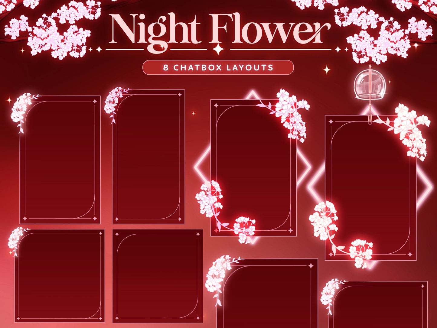 Red Night Flower Overlay Set
