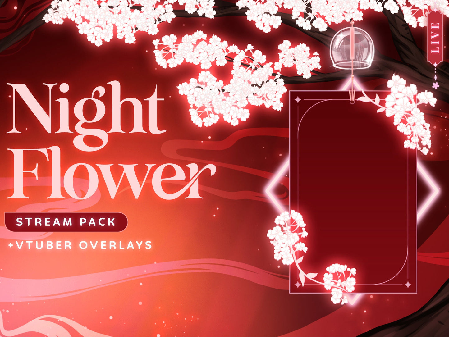 Red Night Flower Overlay Set