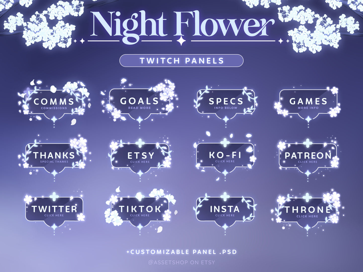 Night Flower - Twitch Panels