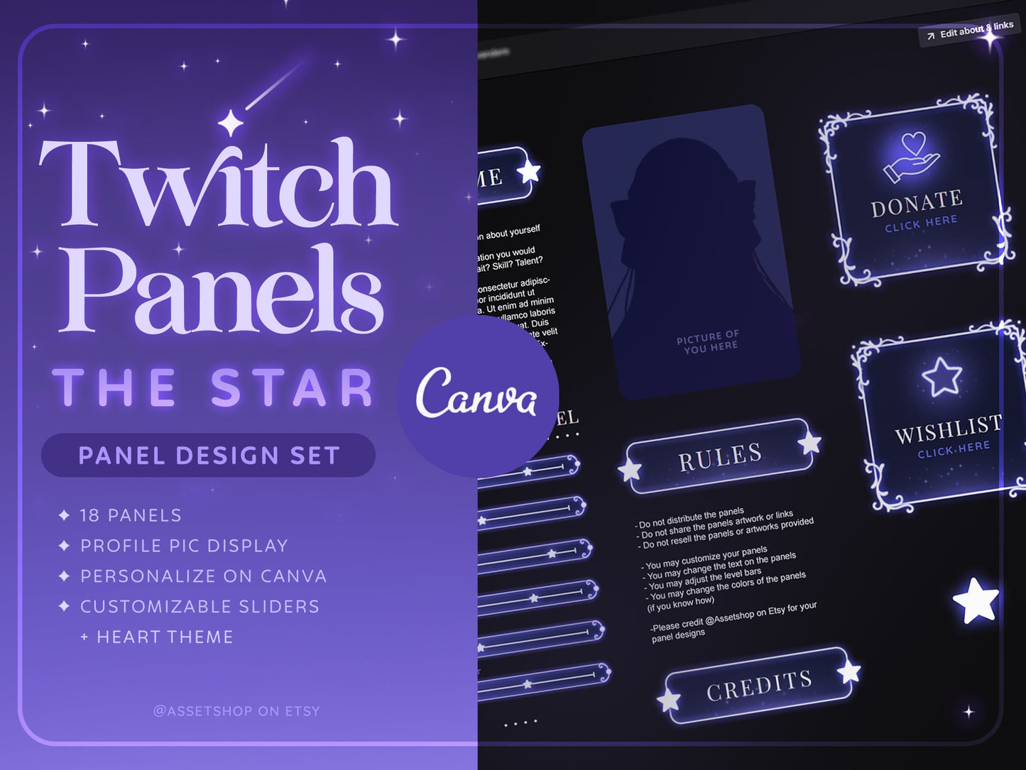 Star Themed - Twitch Panels
