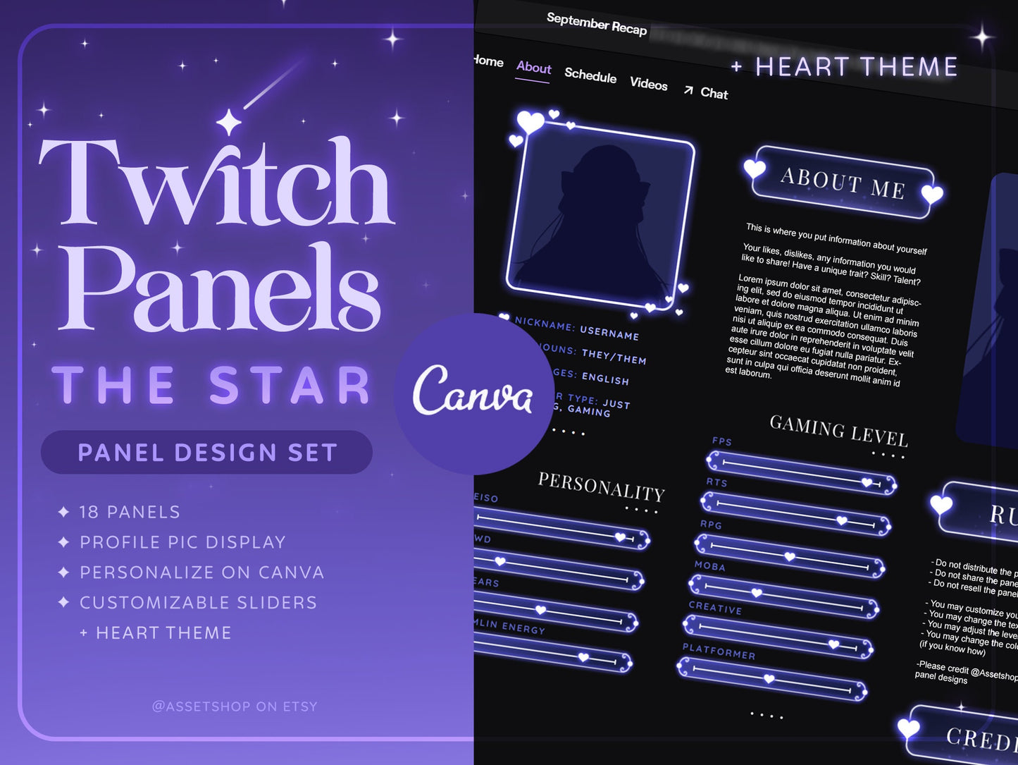 Star Themed - Twitch Panels