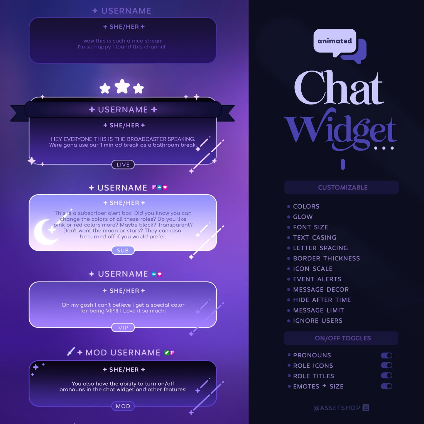 Cosmos Twitch Chat Widget - Stream ChatBox