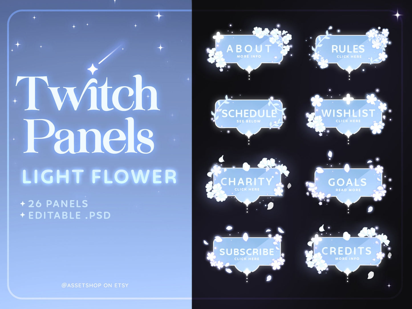 Light Flower Twitch Panels