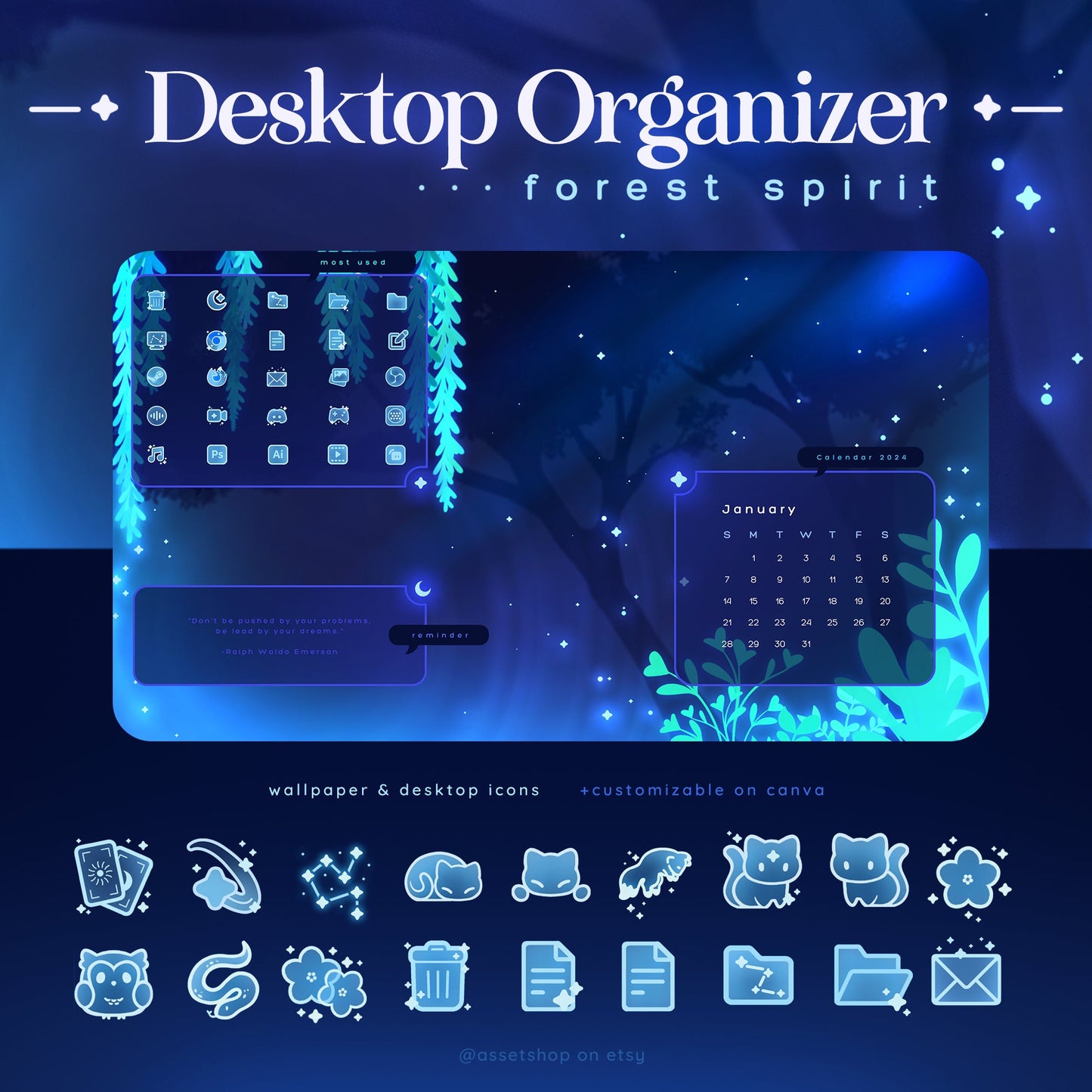 Forest Spirit Desktop Wallpaper Organizer