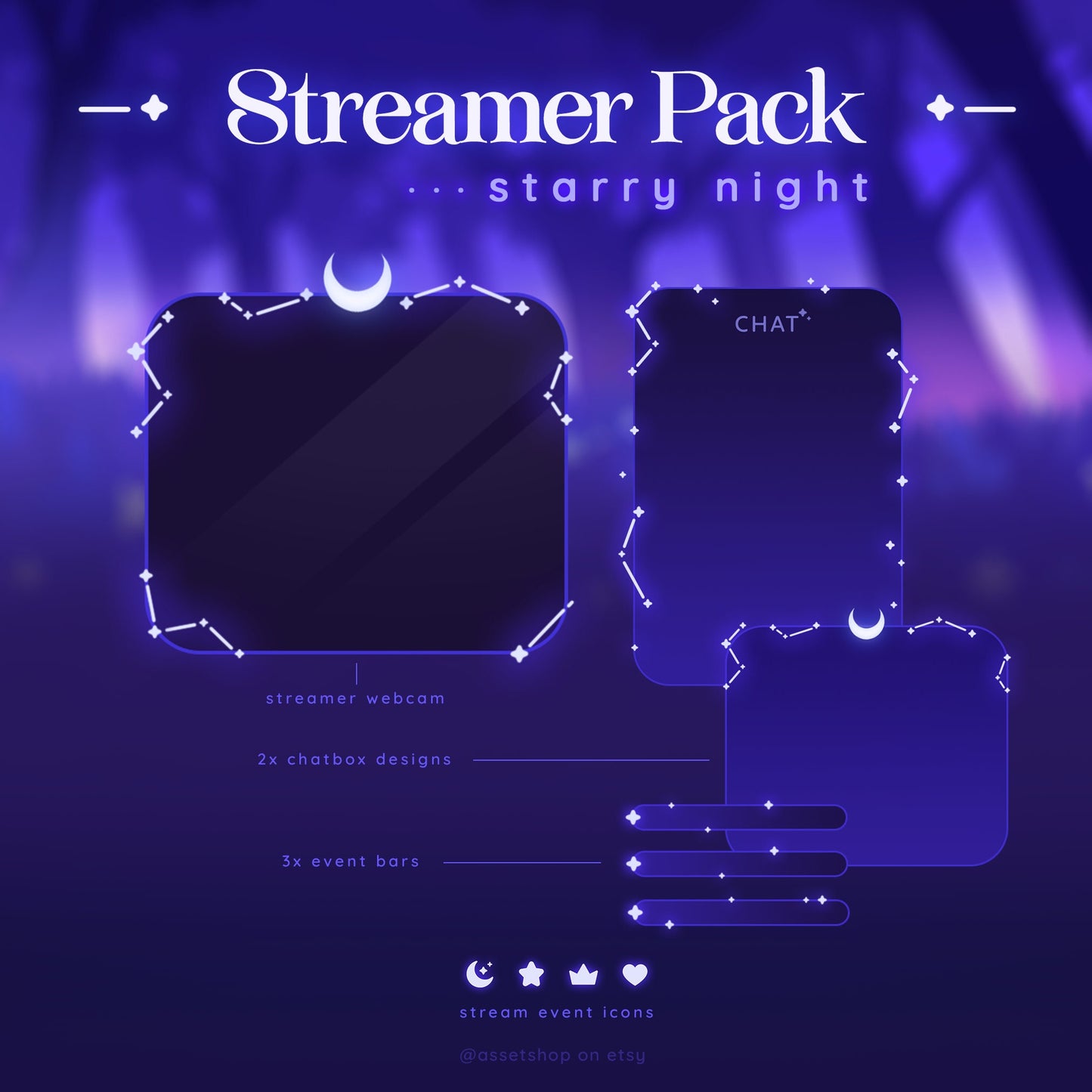 Starry Night - Stream Overlay Pack
