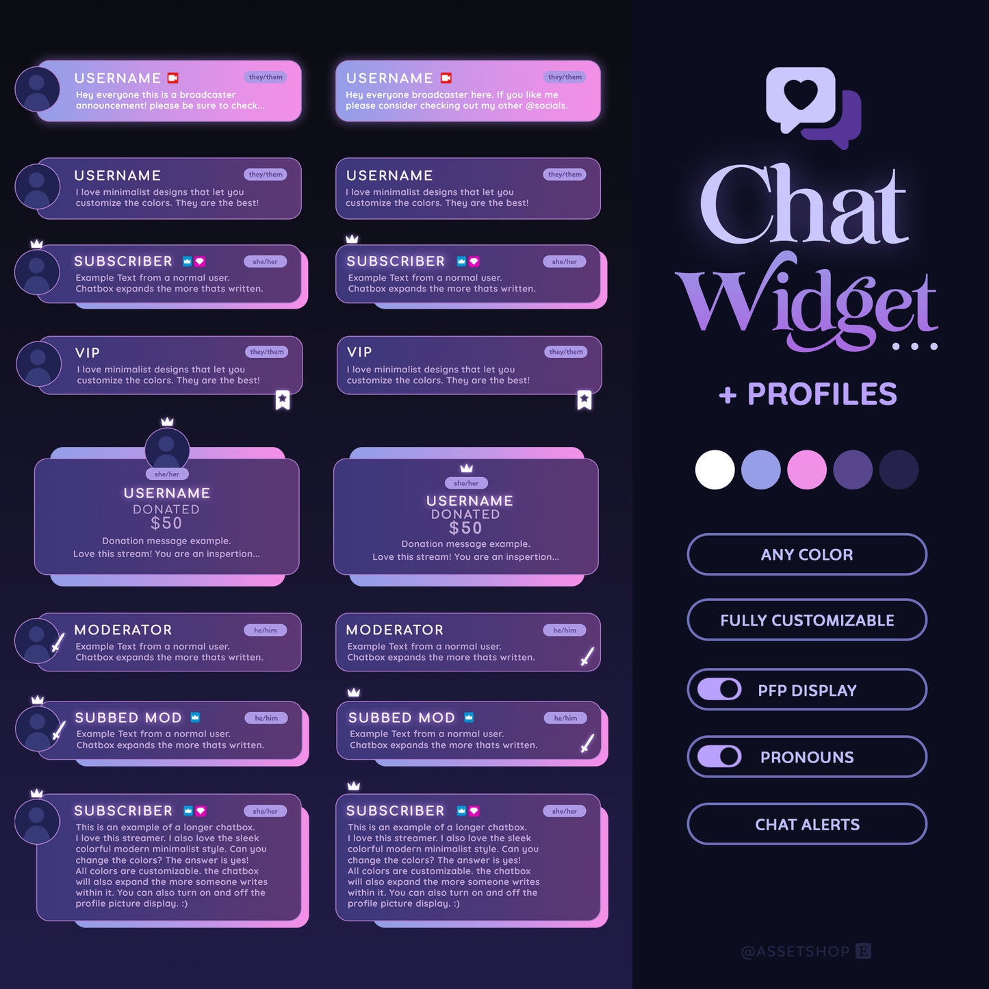 Profile Display Chat Widget - Twitch