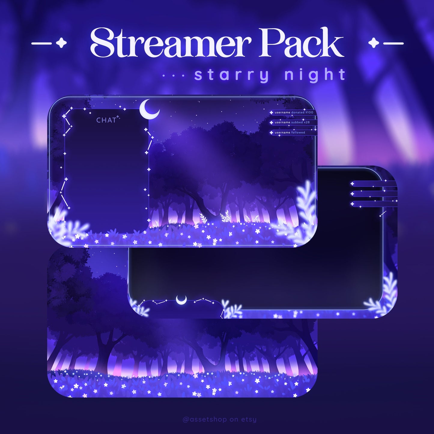 Starry Night - Stream Overlay Pack