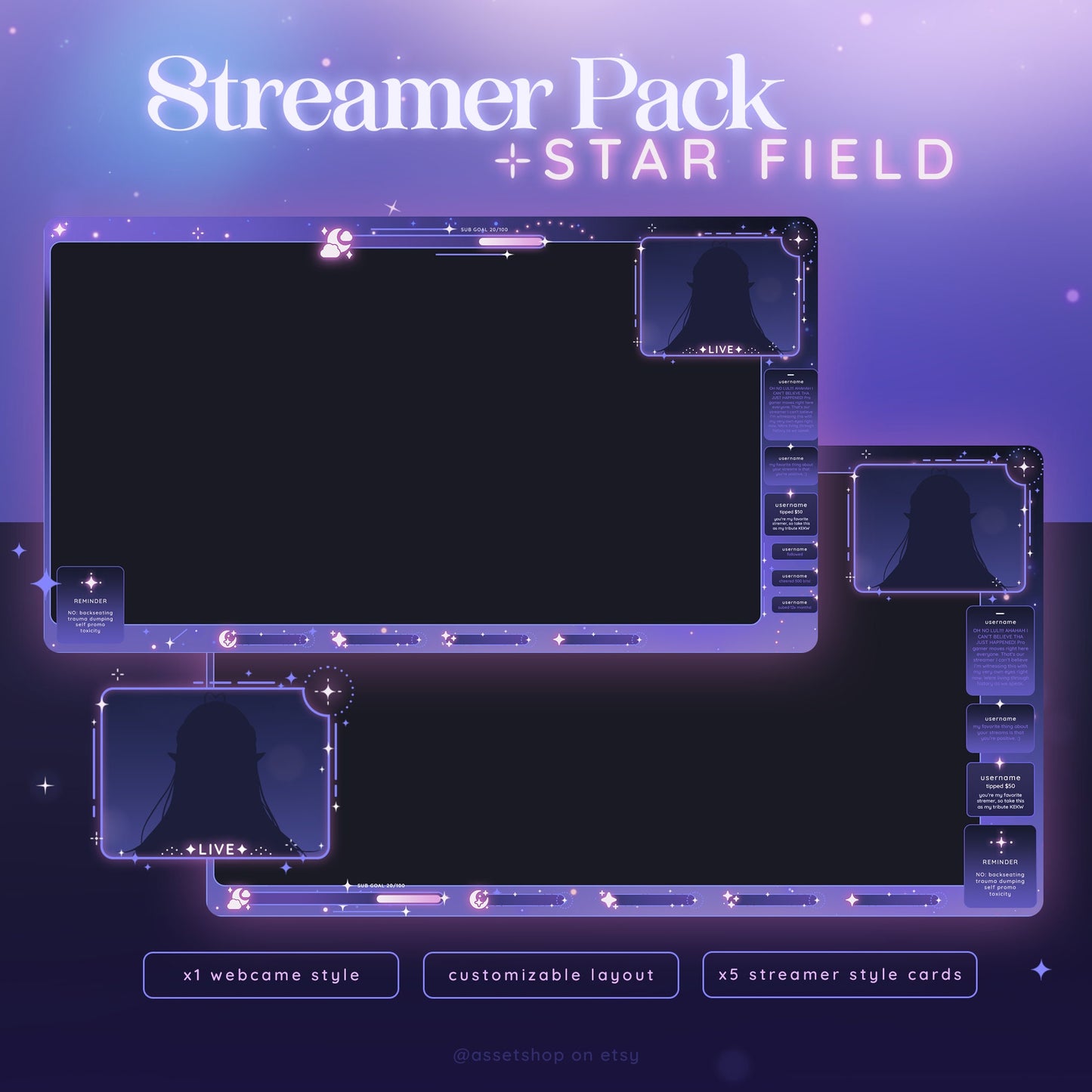 Star Field Stream Pack - Twitch Overlay