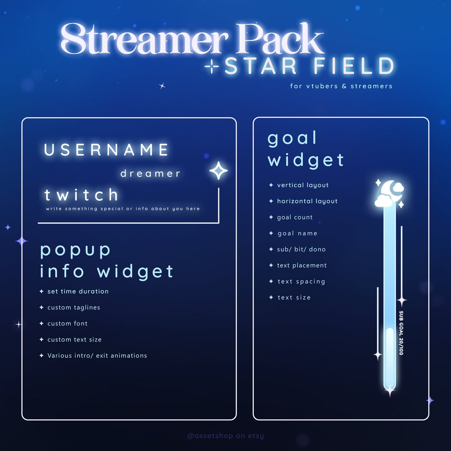 Light Blue Star Field - Stream Pack