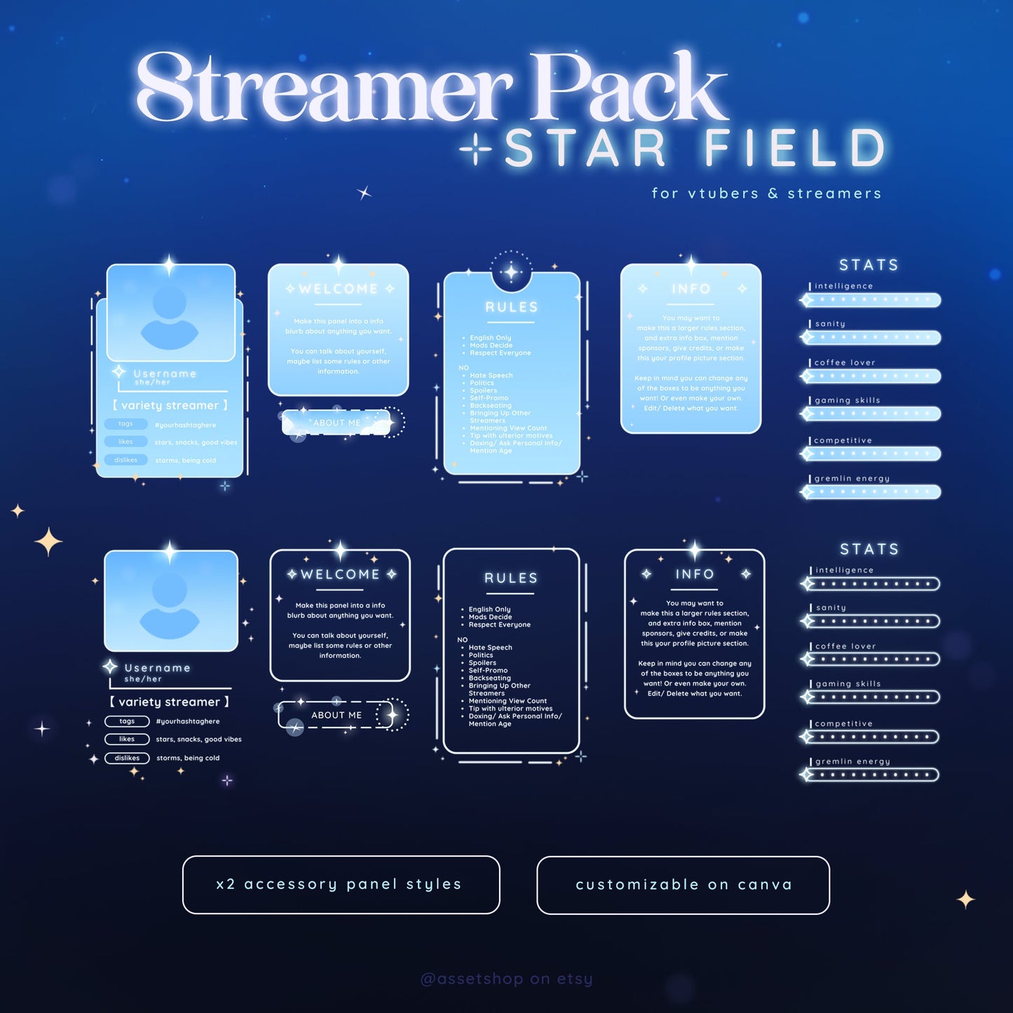 Light Blue Star Field - Stream Pack