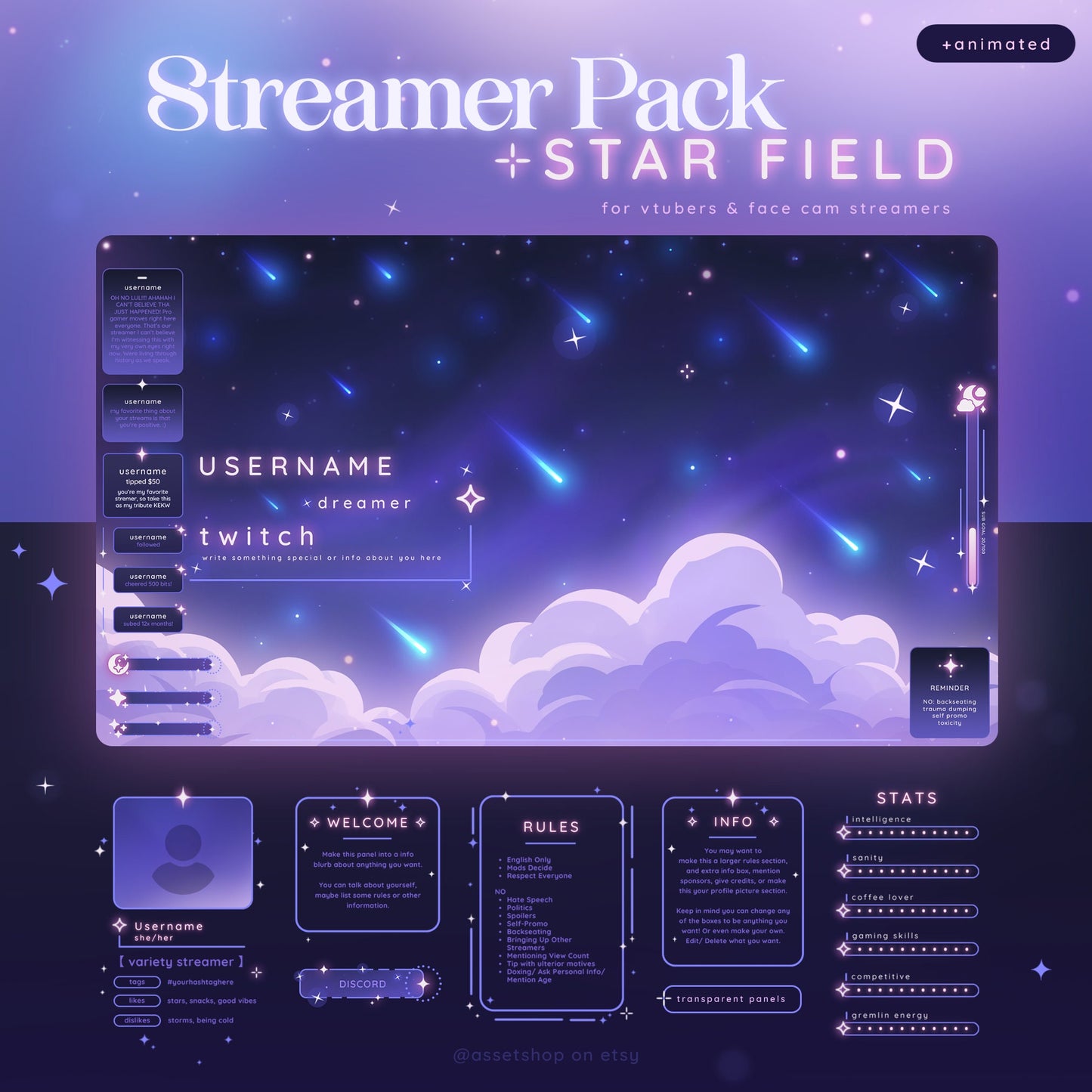 Star Field Stream Pack - Twitch Overlay