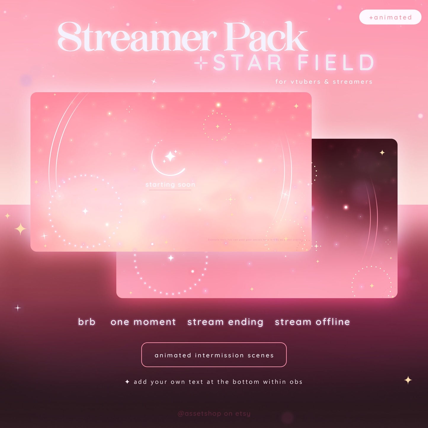Pink Star Field - Stream Pack