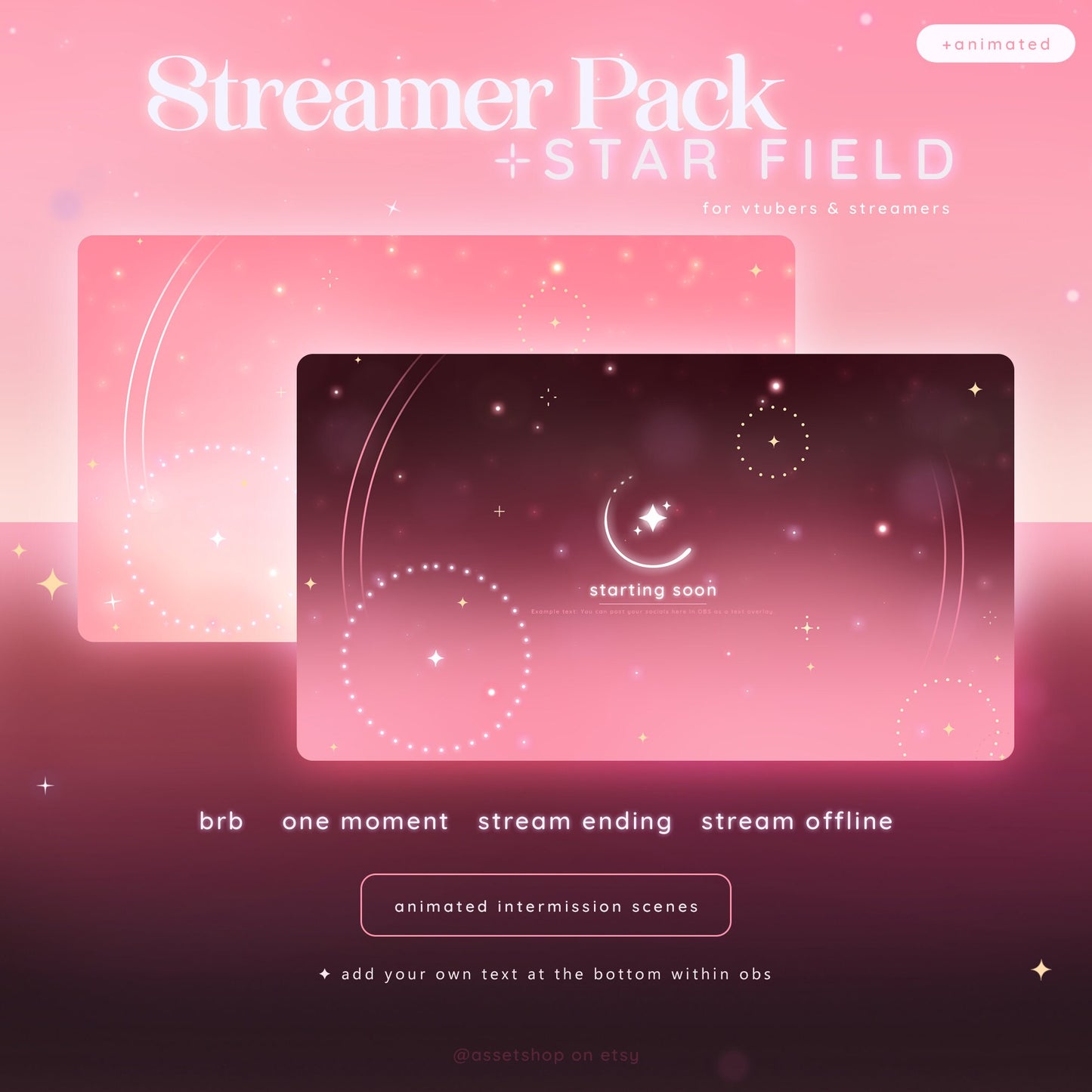 Pink Star Field - Stream Pack