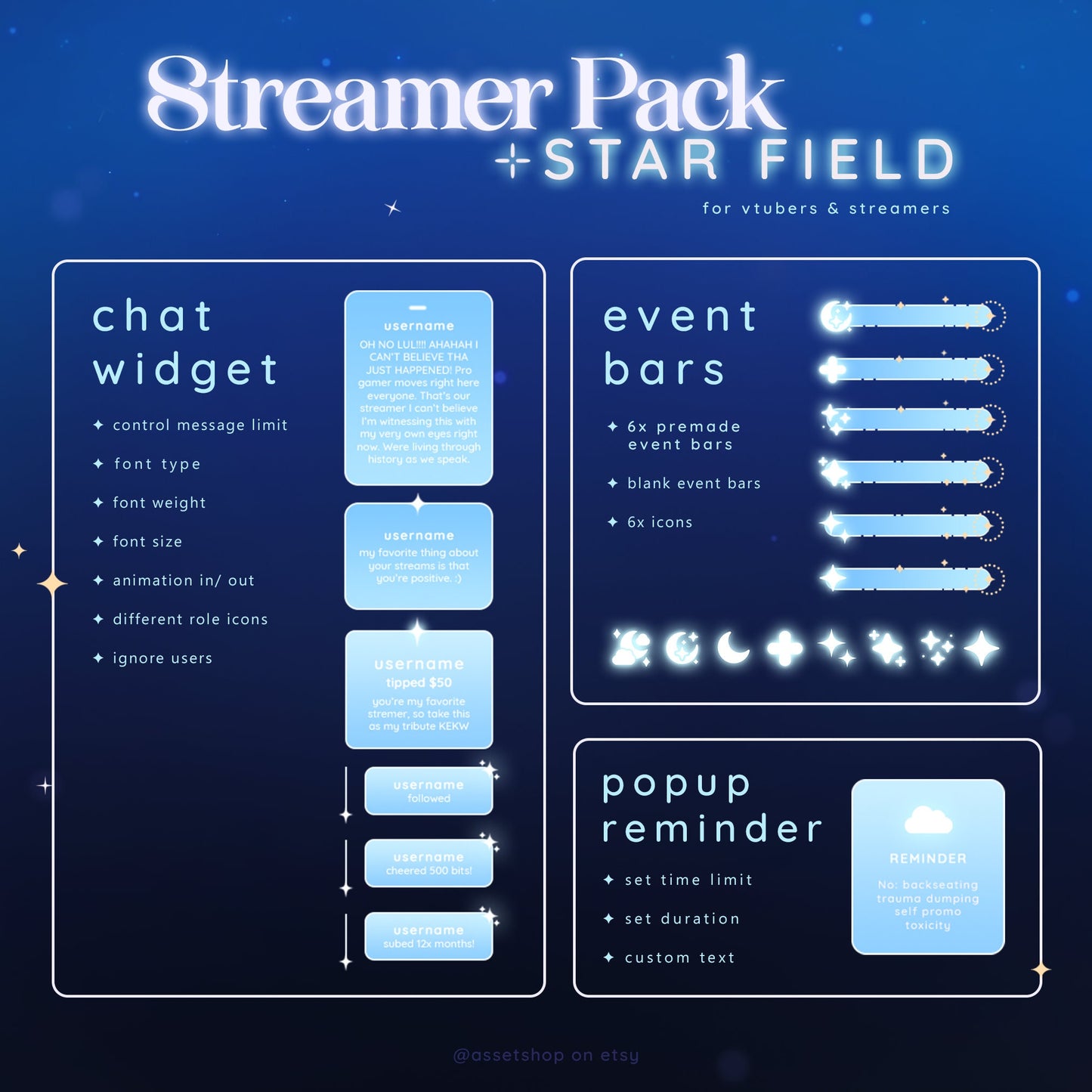 Light Blue Star Field - Stream Pack