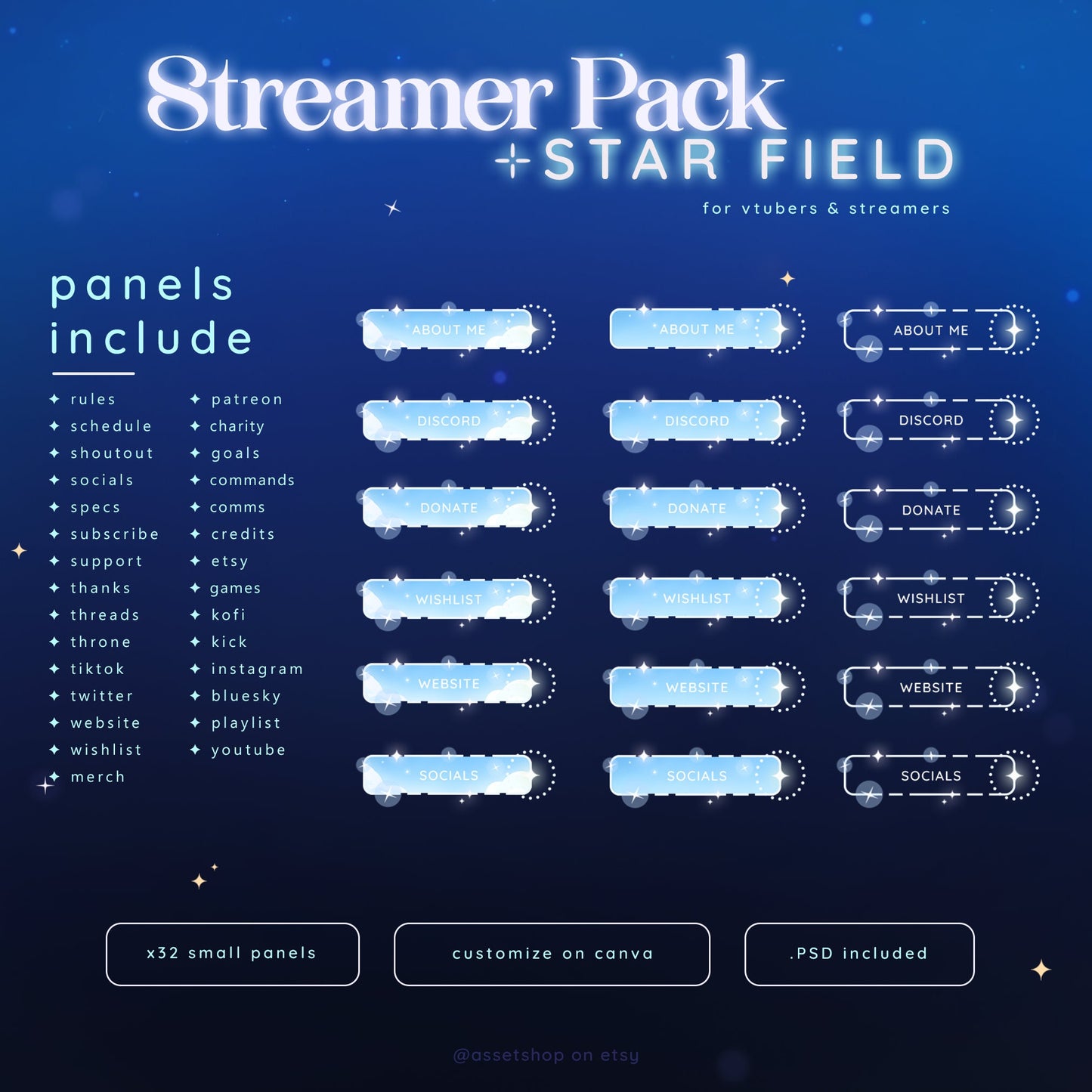Light Blue Star Field - Stream Pack