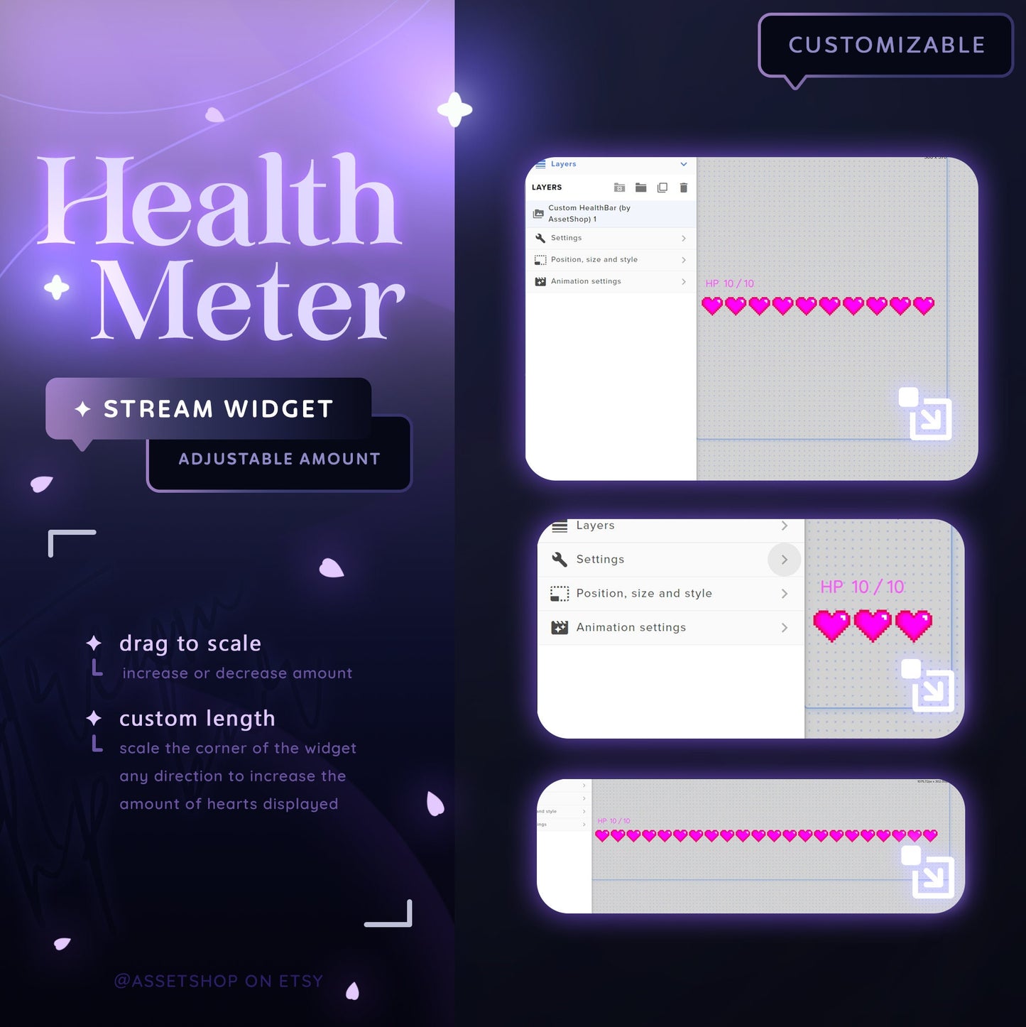 Health Meter Widget - for Twitch & YouTube