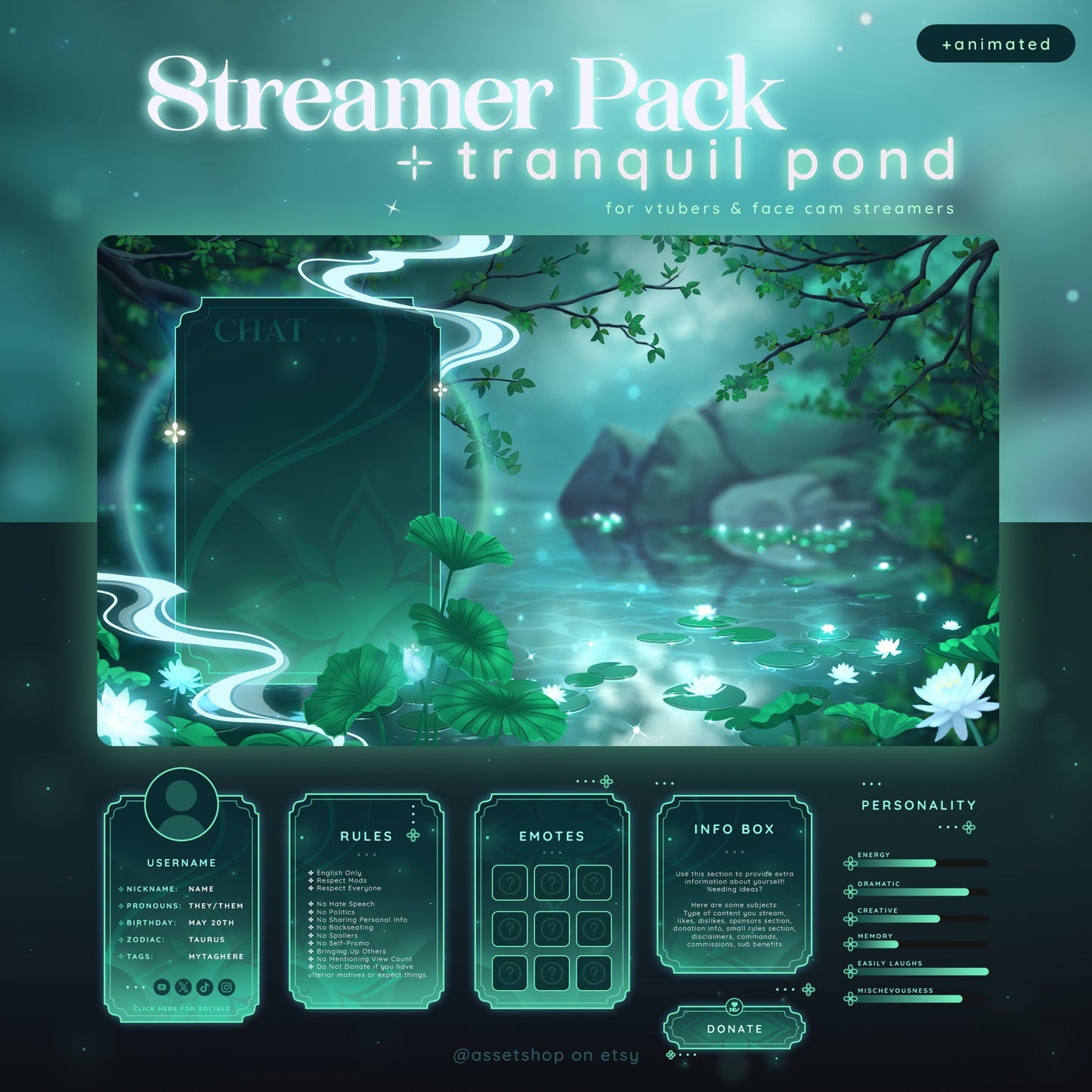 Tranquil Pond - Stream Pack +Animated