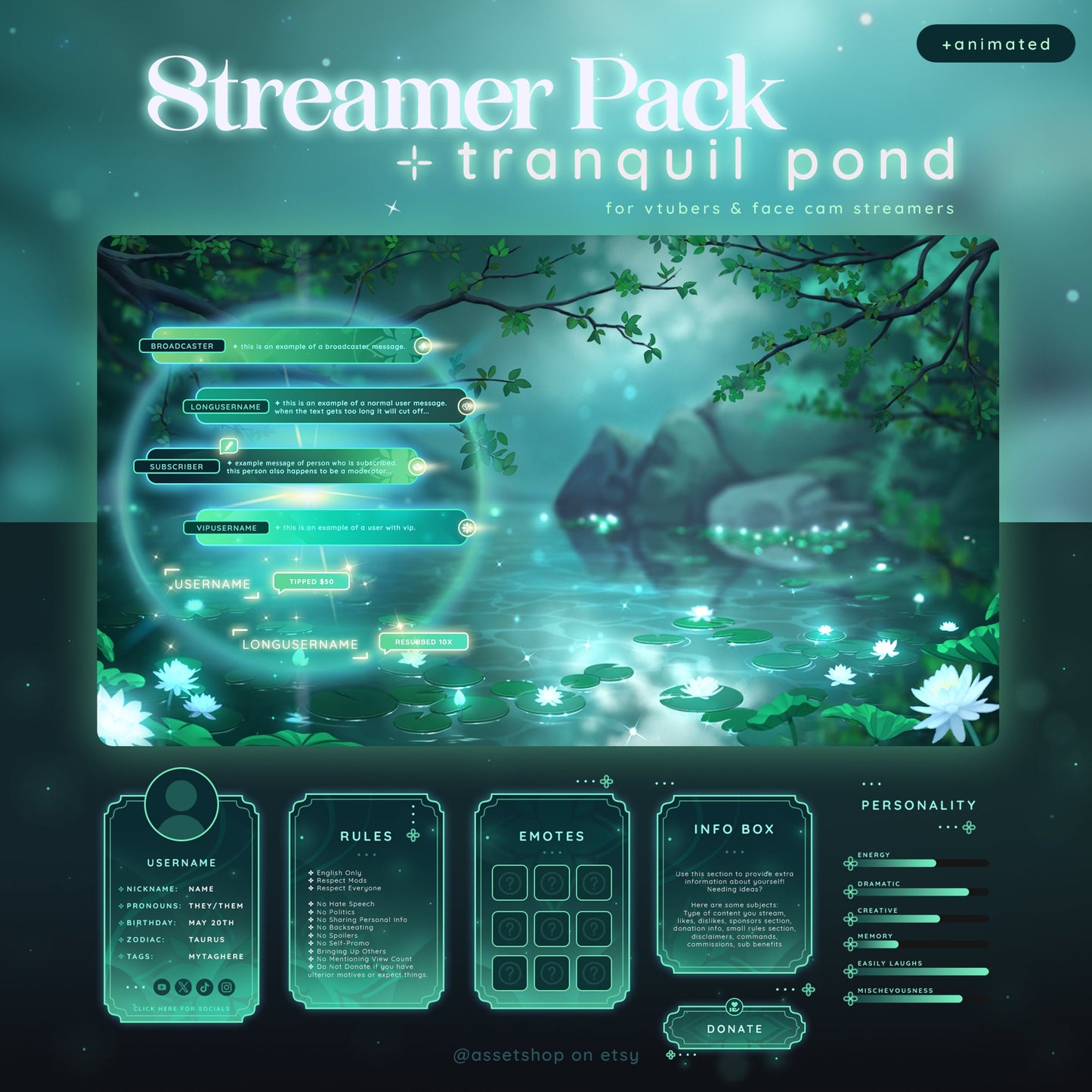 Tranquil Pond - Stream Pack +Animated