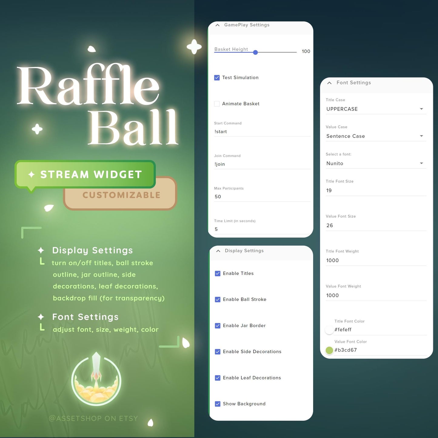 Plant Raffle Ball Widget
