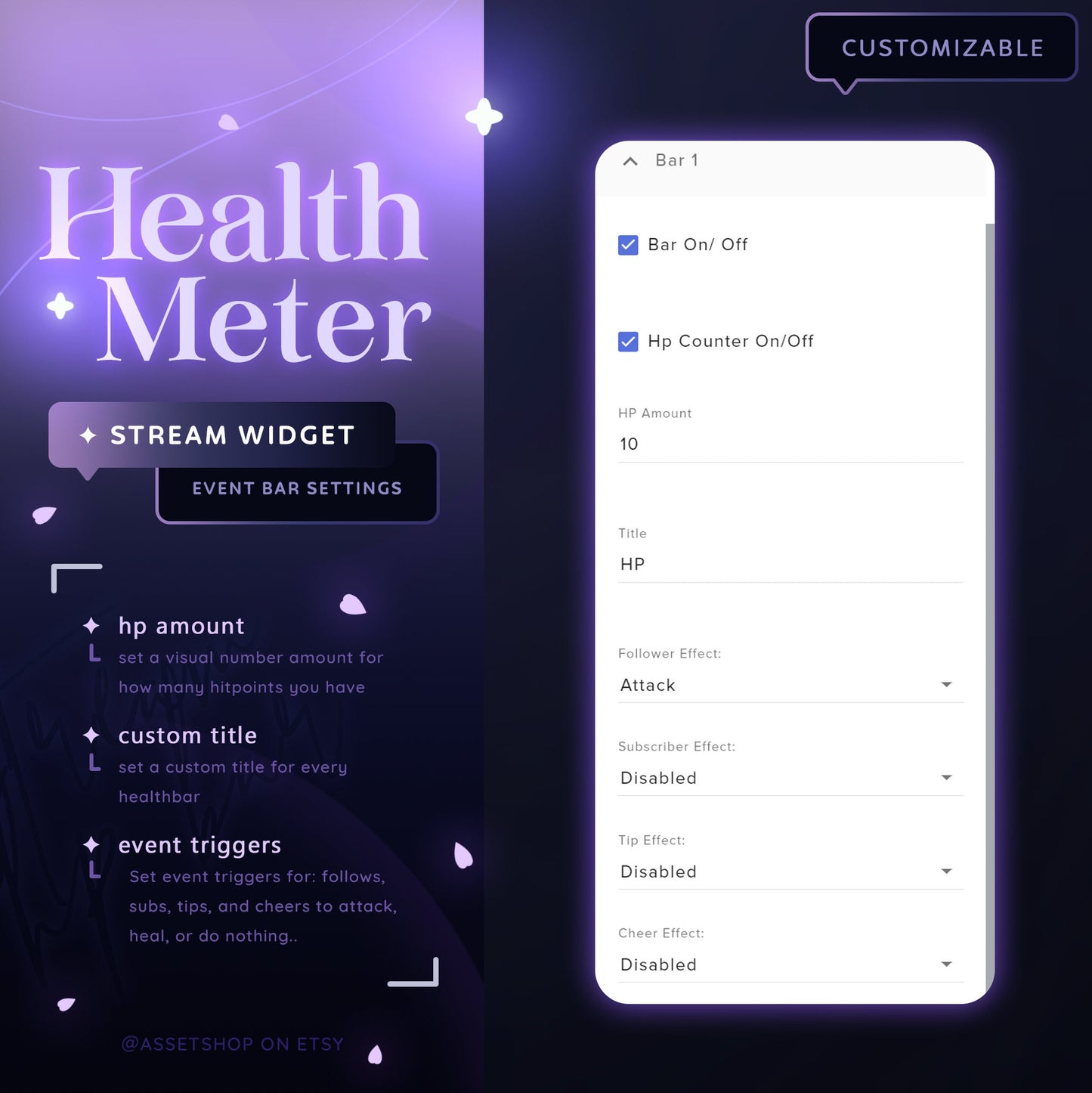 Health Meter Widget - for Twitch & YouTube