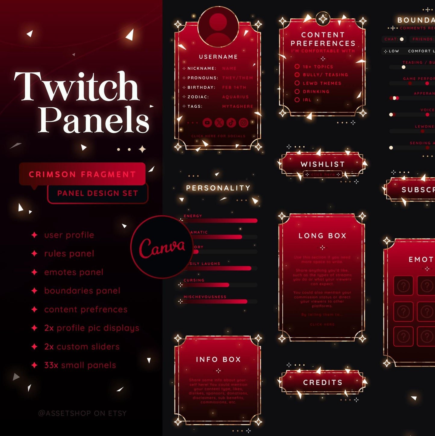 Crimson Fragment - Twitch Panels