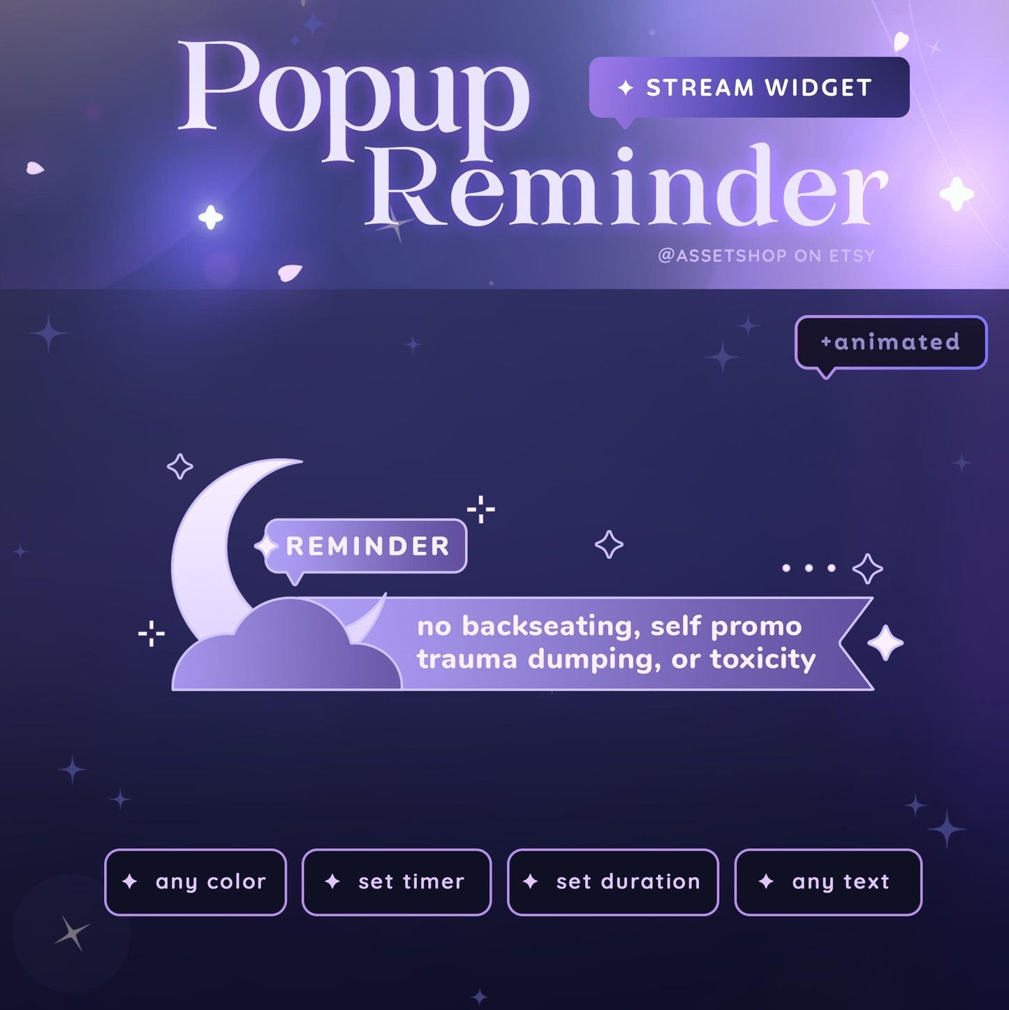 Moon Popup Reminder - Twitch & Youtube