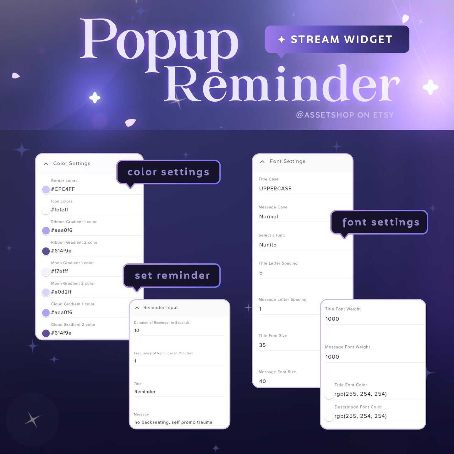 Moon Popup Reminder - Twitch & Youtube