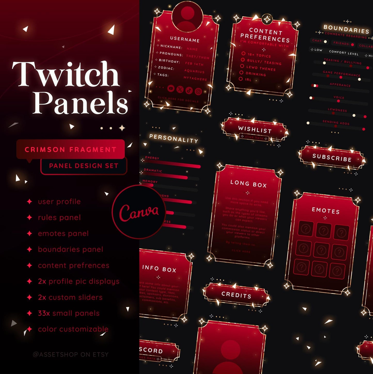 Crimson Fragment - Twitch Panels