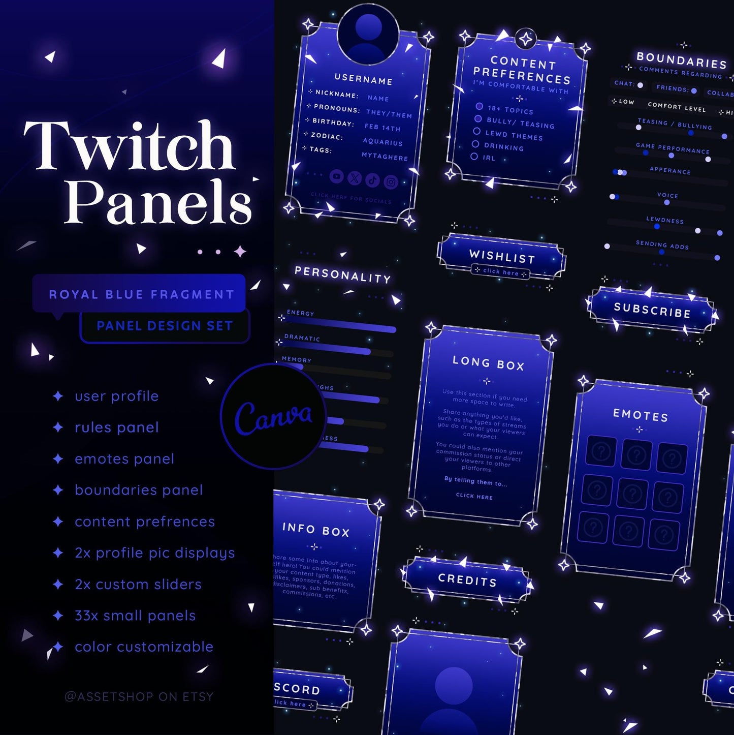 Royal Blue Fragment Panels