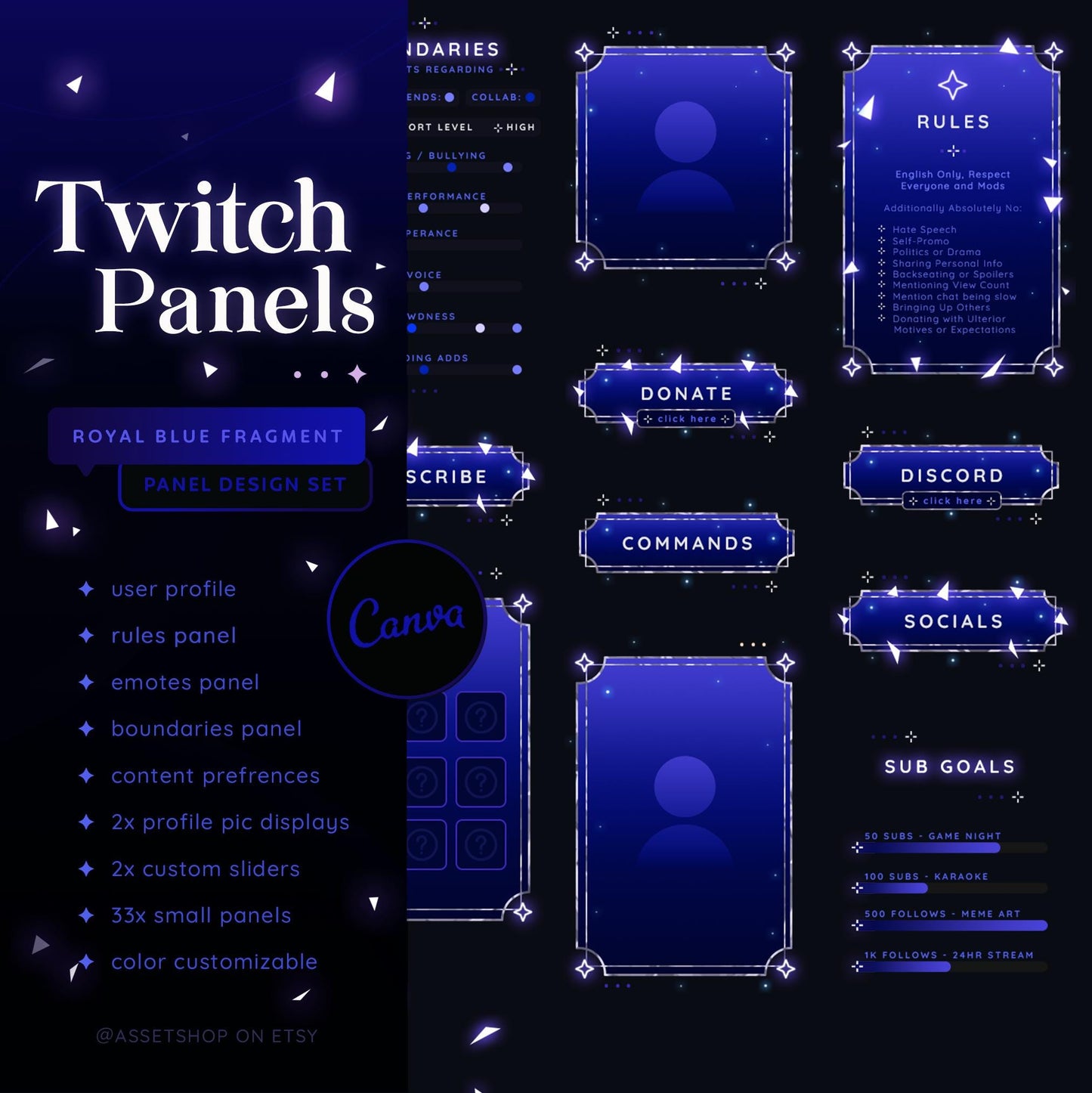 Royal Blue Fragment Panels