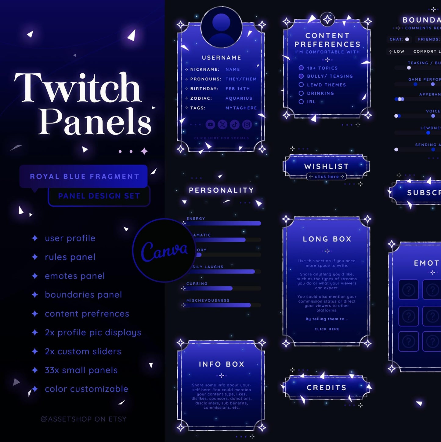 Royal Blue Fragment Panels