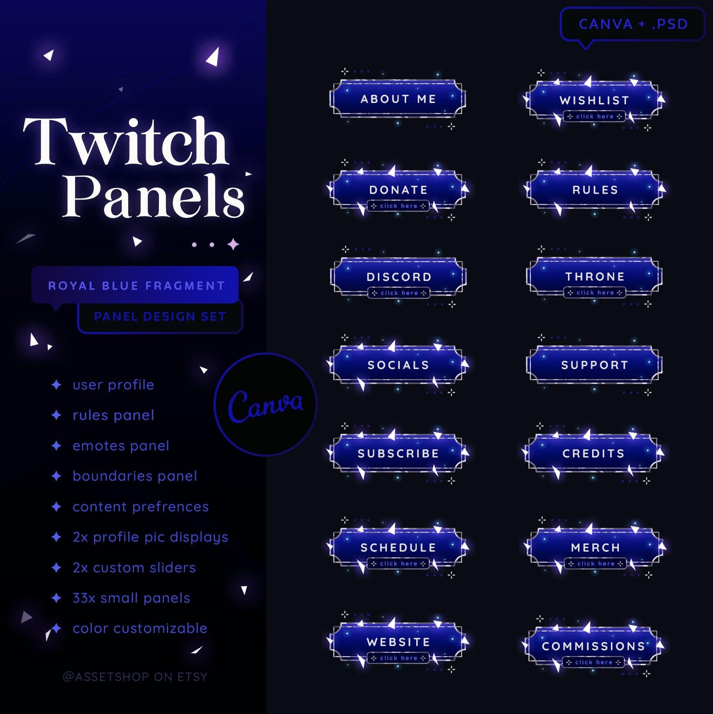 Royal Blue Fragment Panels