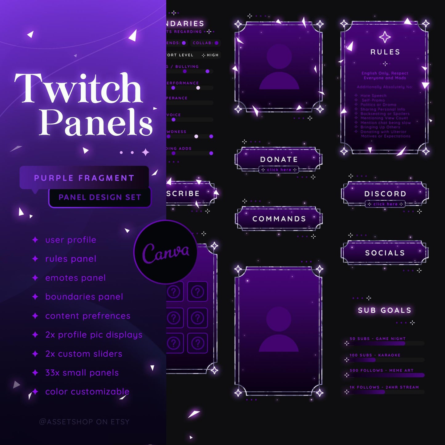 Purple Fragment - Twitch Stream Panels
