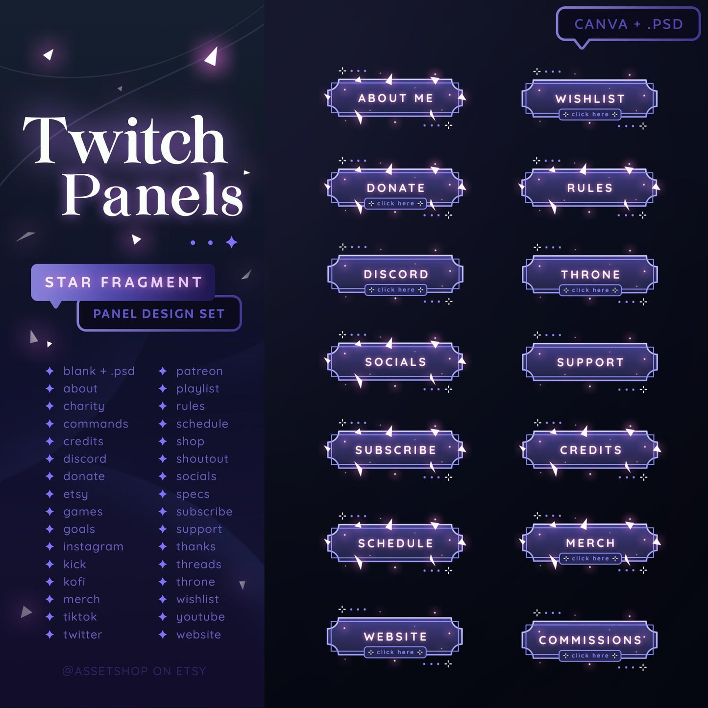 Star Fragment - Twitch Panels