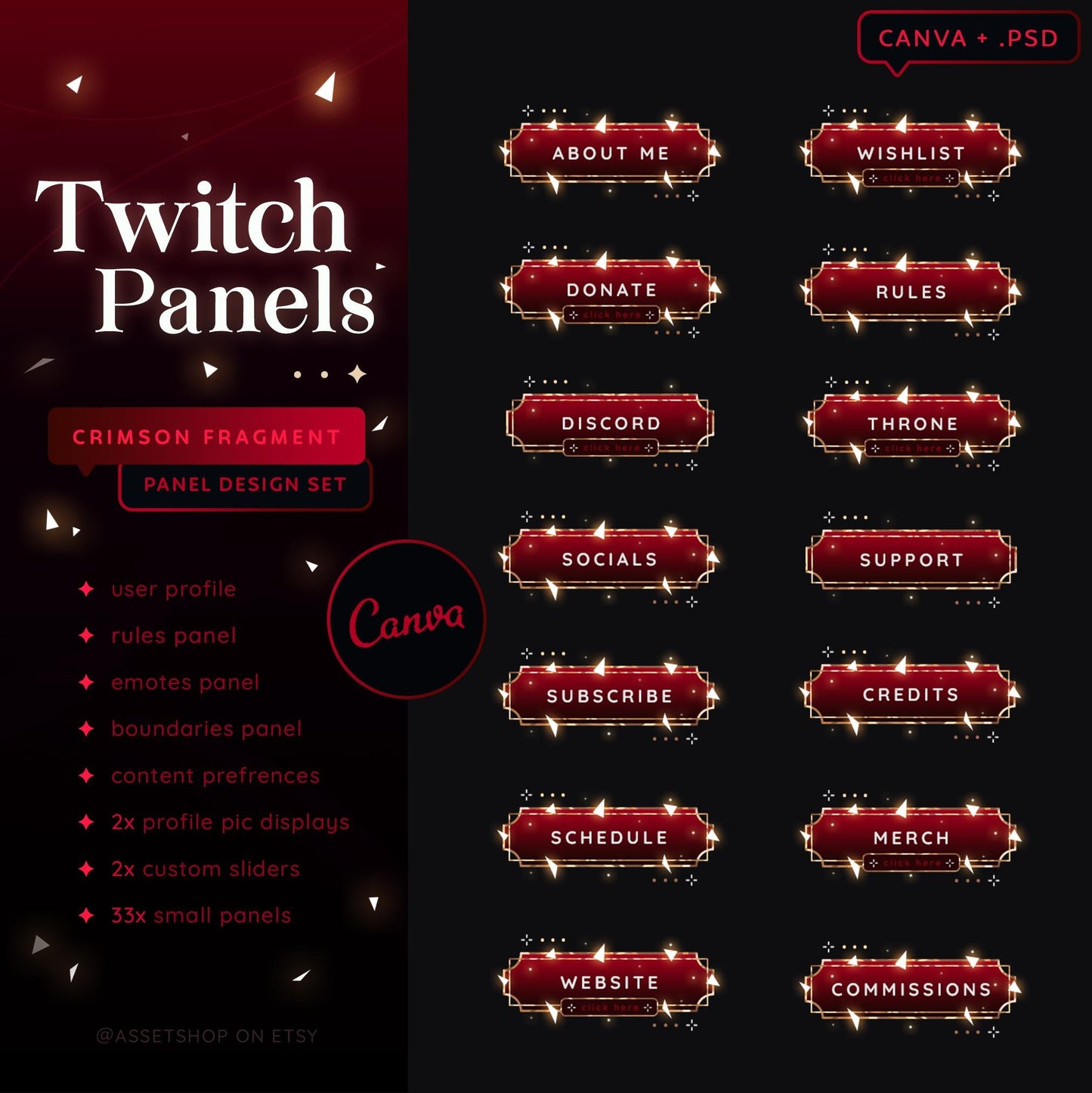 Crimson Fragment - Twitch Panels