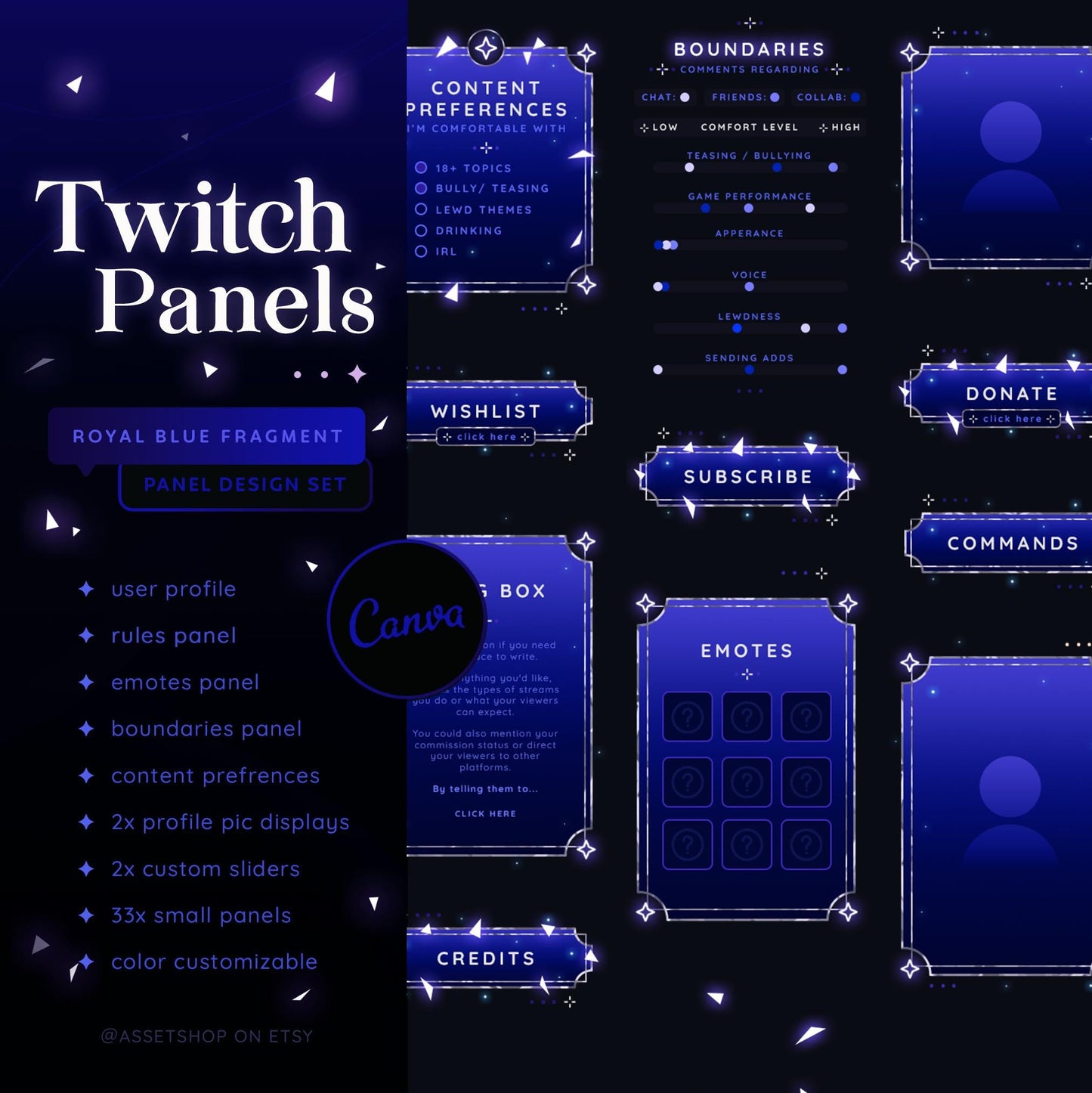 Royal Blue Fragment Panels