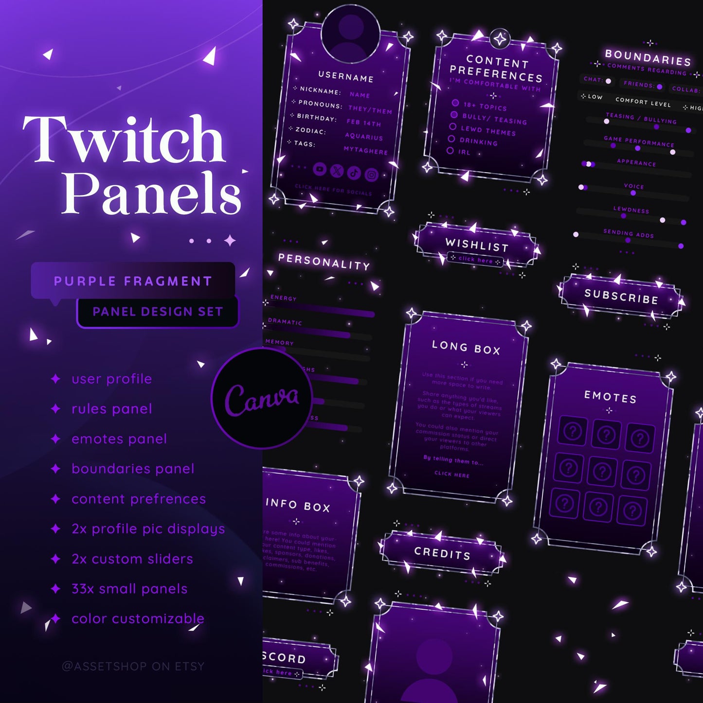 Purple Fragment - Twitch Stream Panels