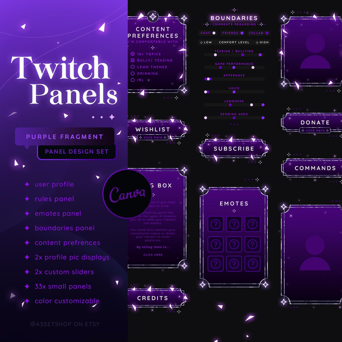 Purple Fragment - Twitch Stream Panels