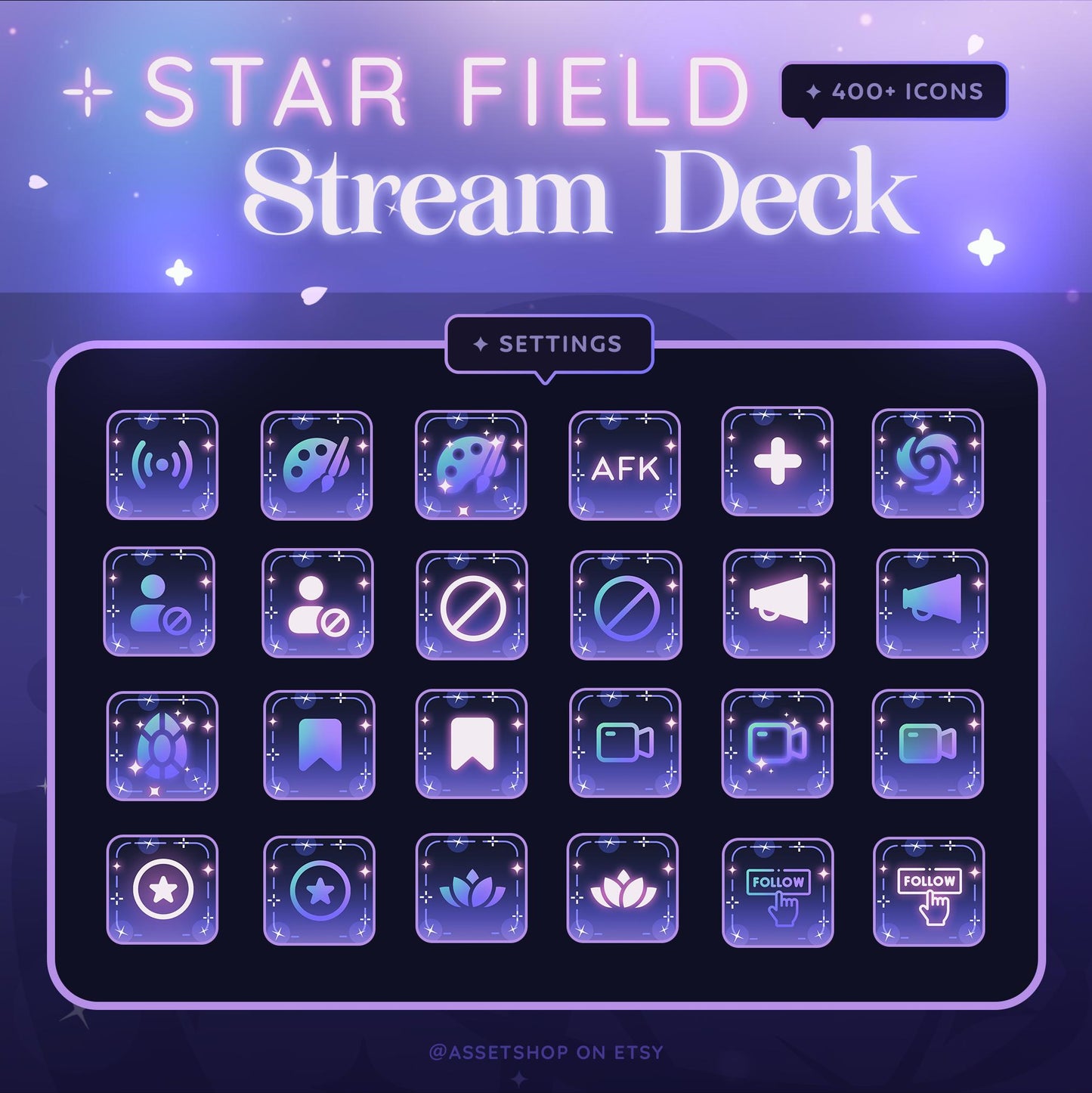 400+ Star Field Icons - Elgato Stream Deck