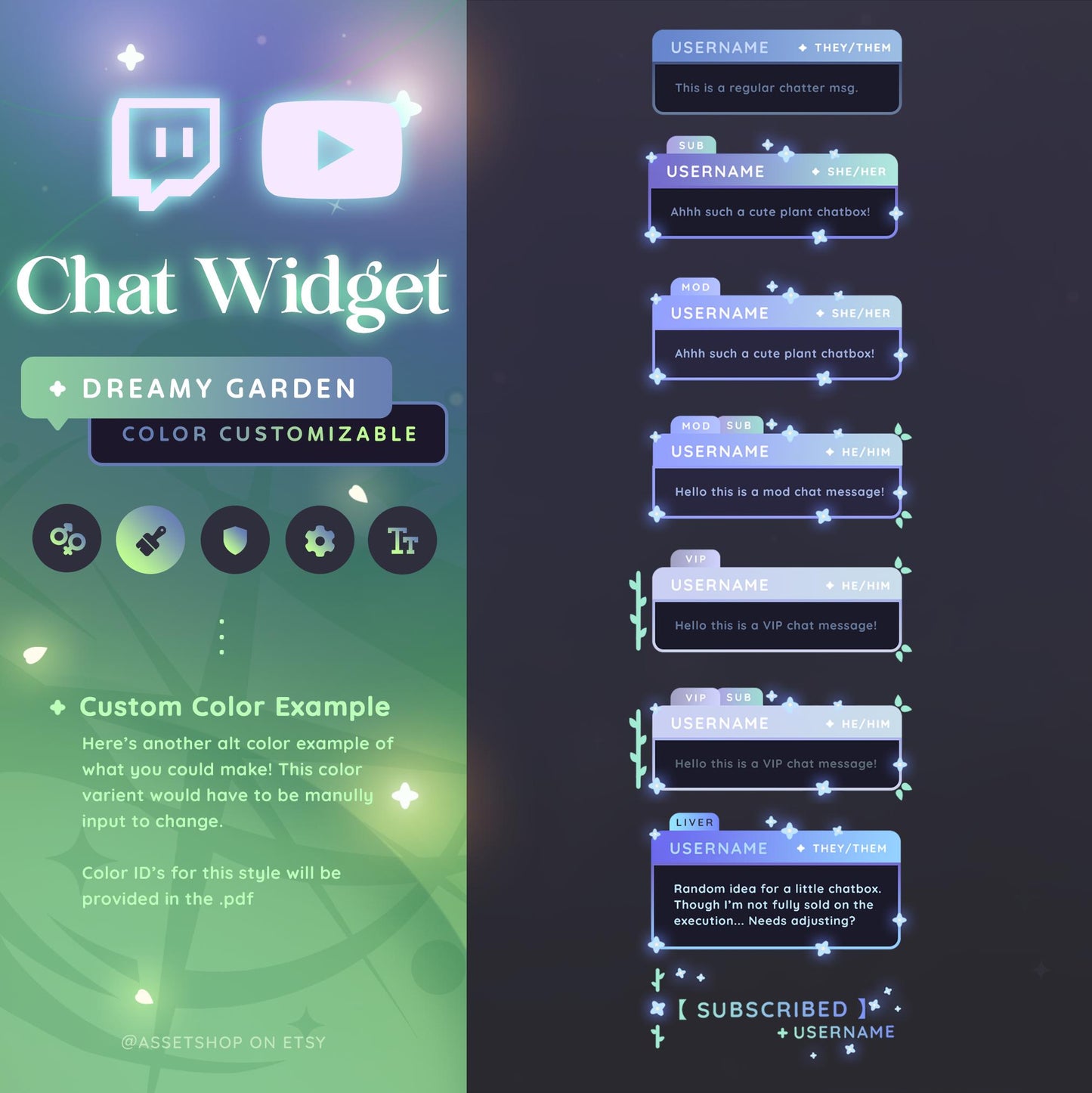 Dreamy Garden Chat Widget - Twitch & Youtube Stream