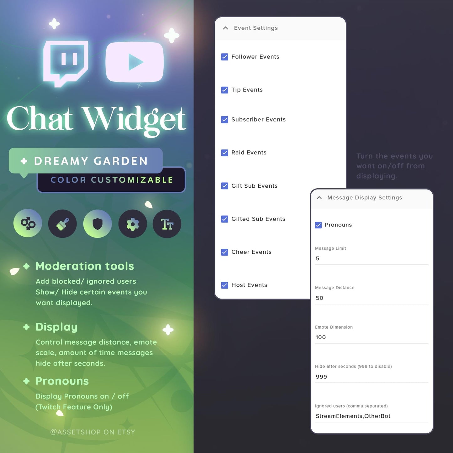 Dreamy Garden Chat Widget - Twitch & Youtube Stream