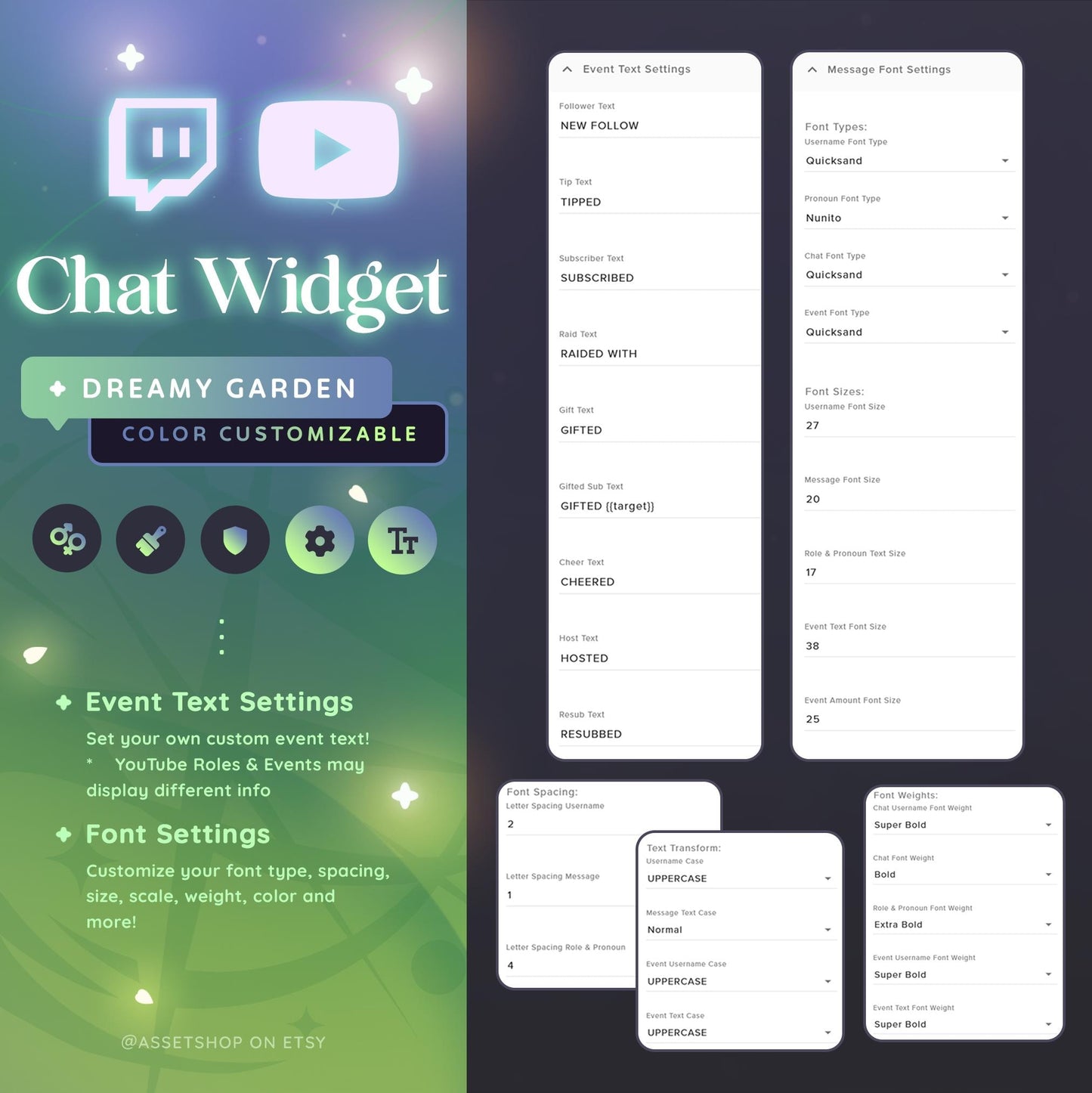 Dreamy Garden Chat Widget - Twitch & Youtube Stream